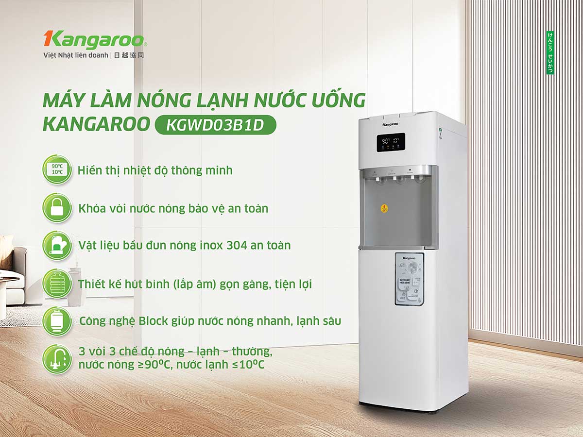 Cây nước nóng lạnh Kangaroo KGWD03B1D
